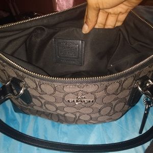 Black Coach Tote bag with matching wallet